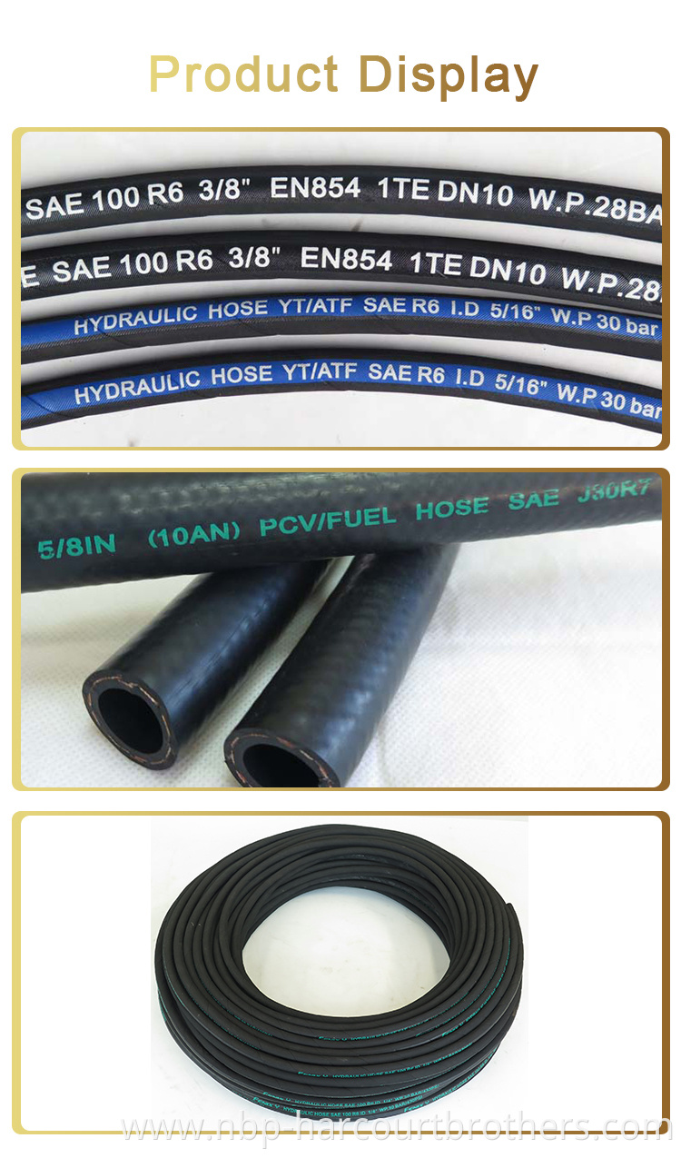 3/8 inch One Textile Braid Hose Hydraulic Hose SAE 100 R6